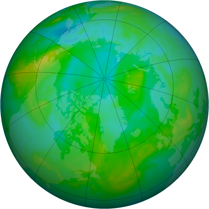 Arctic ozone map for 29 July 2000